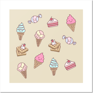 Desserts Pattern Posters and Art